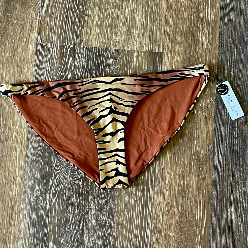 NWT VITAMIN A Luciana Reversible Bikini Bottom, Swim, Size 12/D/XL